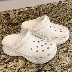 White Women’s Platform Crocs size 9